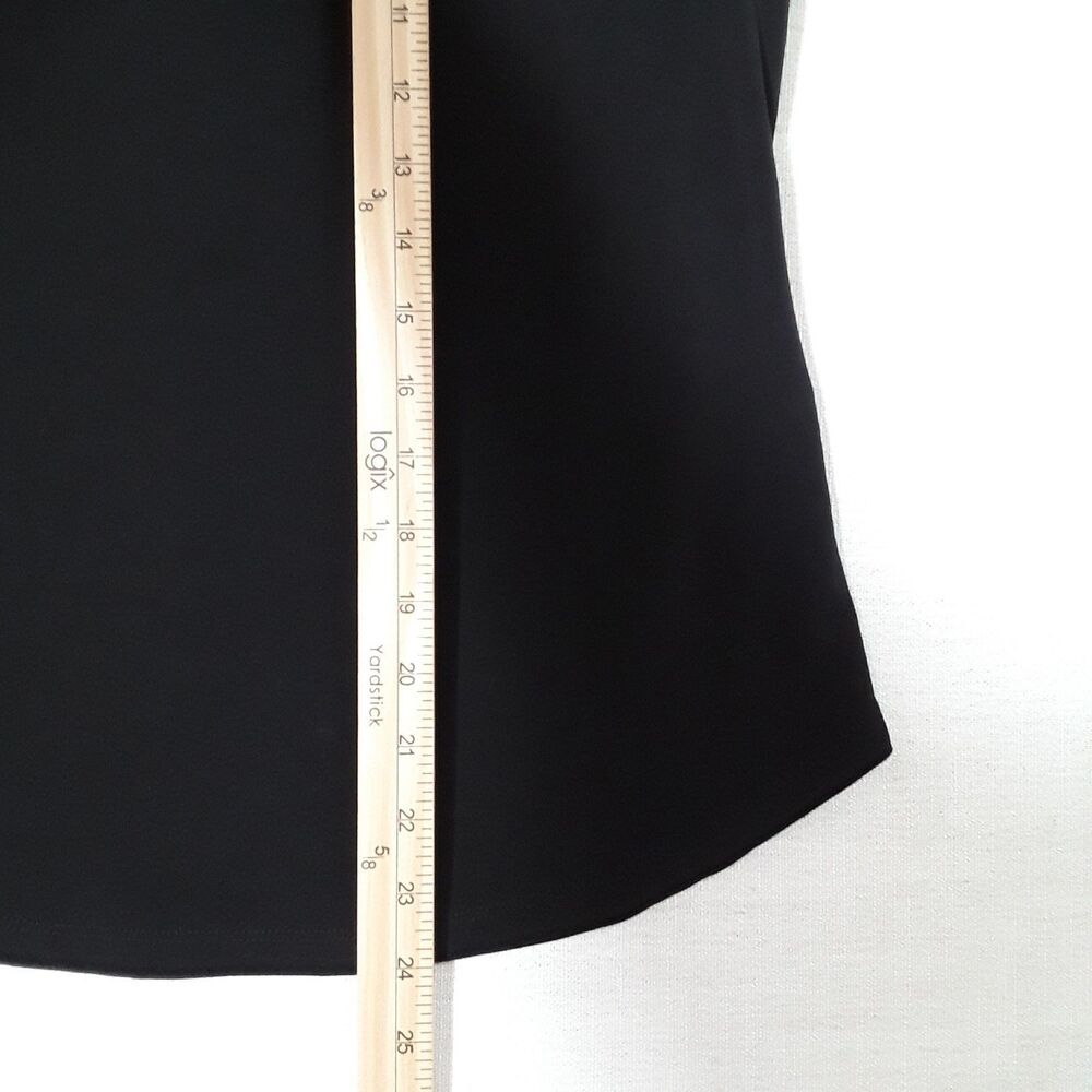 7th Avenue Size X-Small Top Solid Black Keyhole Neckline Cap Sleeves Stretch - Picture 9 of 9